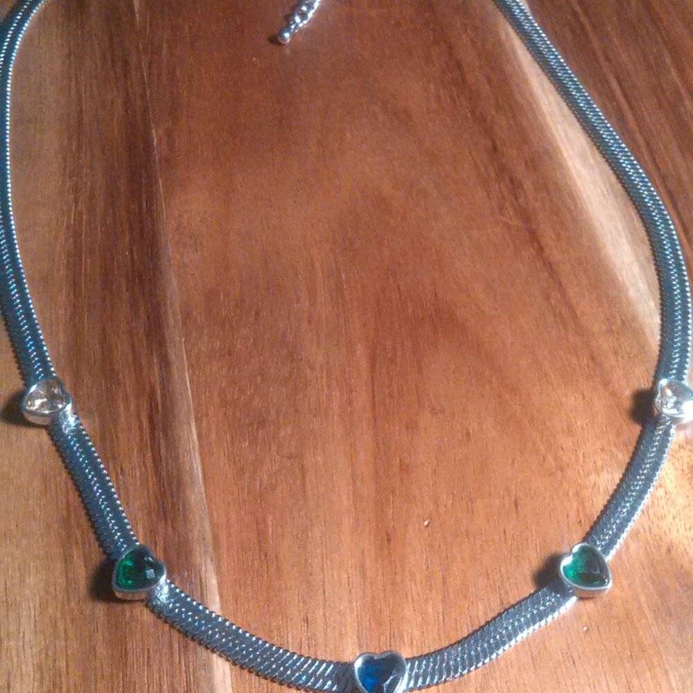 Quintessence of Love Multi Color Austrian Crystal Station Choker Necklace - Picture 4 of 9